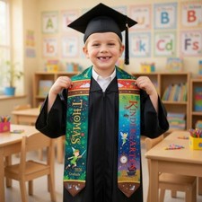 Custom Peter Pan  Tinker Bell Class Of 2026 Kindergarten Graduation Stole Sash