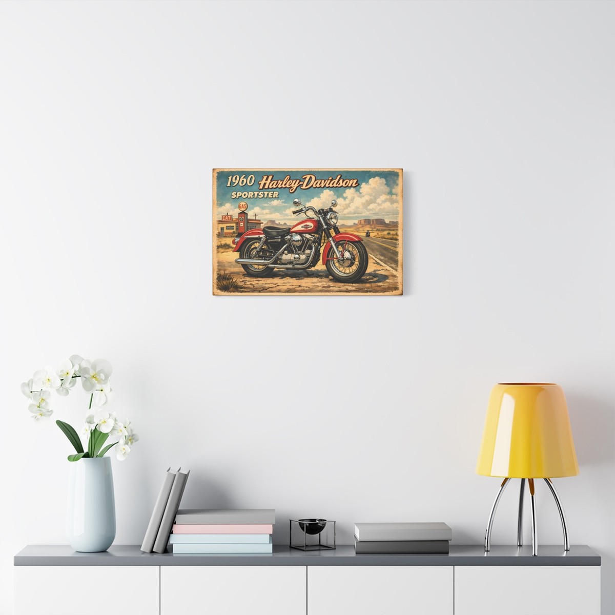 1960 Harley-Davidson Sportster Canvas Wall Art | Wood Frame