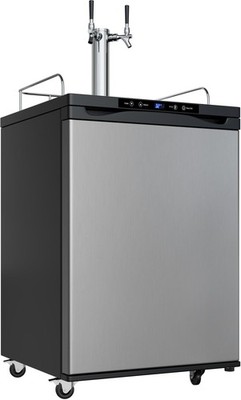 EdgeStar KC3000SSTWIN Full Size Dual Tap Kegerator with Digital Display - Bla...