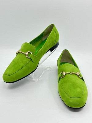 MARCO TOZZI Green Horsebit Loafer SZ 41/US10 Women Shoe Flat Vegan Suede
