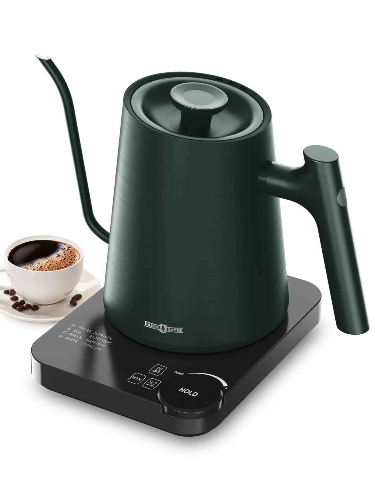PARIS RHNE Gooseneck Electric Kettle 0.9L Temperature Variable