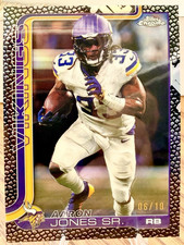 2025 Topps Chrome Football Aaron Jones Sr. Numbered Black Pigskin  #201 6/10 SSP