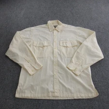 Simms Shirt Mens Medium Beige Fishing Long Sleeve Button Up Vented Back Pockets