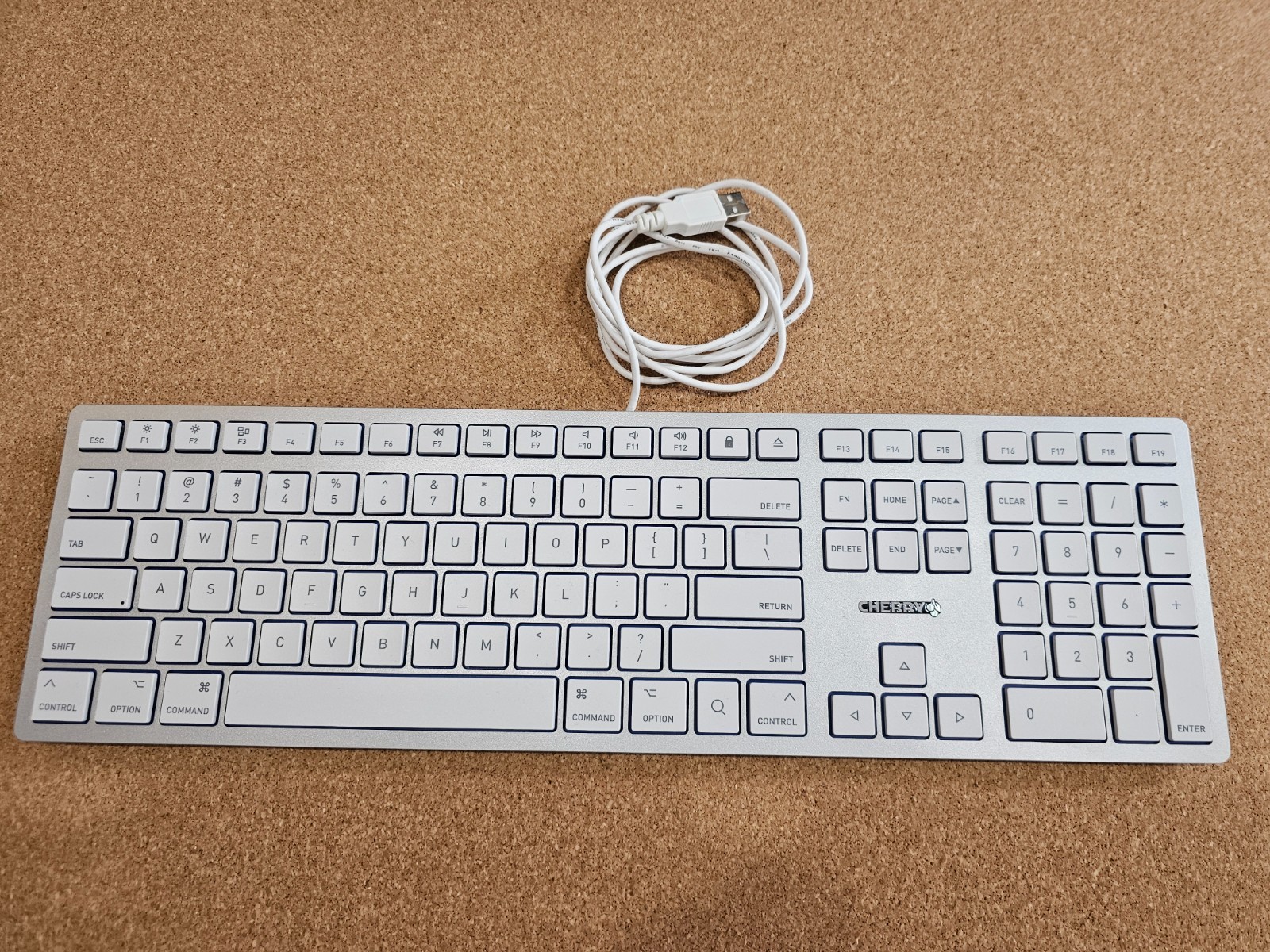 Cherry KC 6000 Slim Office Wired Keyboard For Mac White [JK-1610US-1/01]