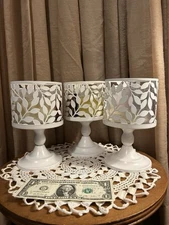 Three Avon 2 In 1 Candle Pedestal Stand Sleeve Holder (Candle Not Included)
