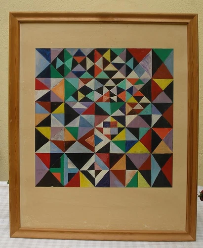 Georg Vincze (Hungarian, 1921). Geometric Variations. Dated 1970