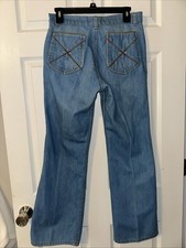 Vintage 70's Levi's Orange Tab Bootcut Light Wash Jeans Slash Pocket 30x 29.5