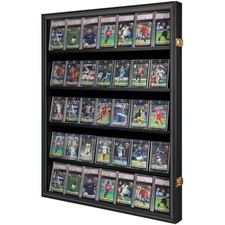 35 Card Vertical Sports Card Frame - Lockable Display Case for Baseball & More