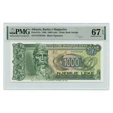 Albania – 1,000 Leke – 1996 – Pick 61c – PMG 67 Superb Gem Uncirculated