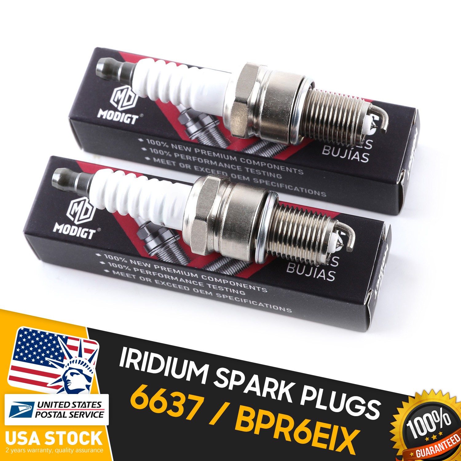 2 Pcs OEM Replacement For NGK 6637 / BPR6EIX Premium Iridium IX Spark Plugs NEW