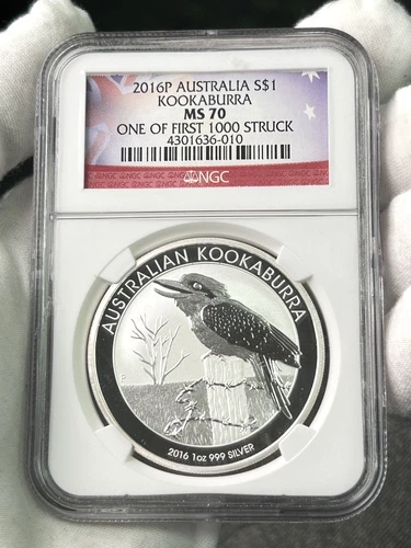 2016 Australia Kookaburra 1 oz Silver NGC MS70 ~ One of First 1000 Struck