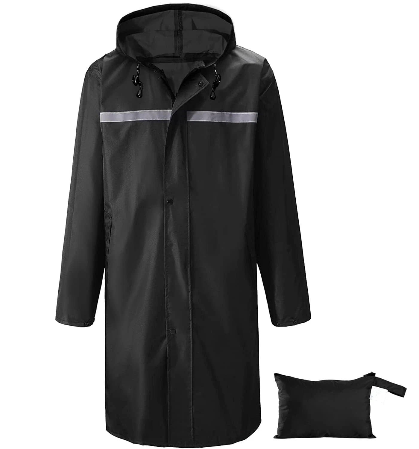 Mens Waterproof Hooded Raincoat Lightweight Packable Windproof Rain Jacket