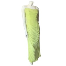 HOUSE OF CB *NWT* Adrienne Corset Strapless Maxi Dress Lime Gown | Sz M