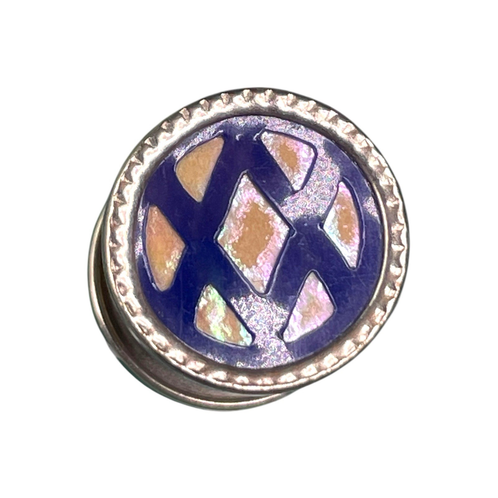 1920s Art Deco Blue Enamel Snap Cufflinks Silver … - image 8