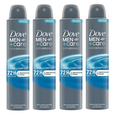 Dove Spray Men Care Clean Comfort Antiperspirant Deodorant Spray 150ml x 4 Pack