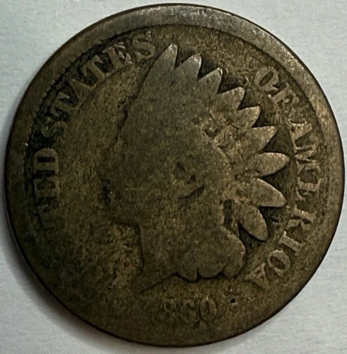 1860 Round Bust - Indian Head Cent - Exact Coin Imaged #IND492