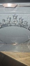 Silver Tiara Headband with Rhinestone Princess, one size