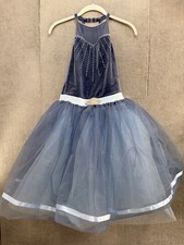 Weissman Ballet Costume Dress Blue Velvet Tulle Lyrical Recital Adult Small SA