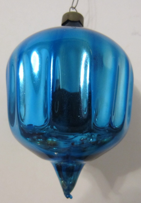 Vintage 1940's Pre-War HEIM Glass Fluted Parachute Pontil Christmas Ornament USA