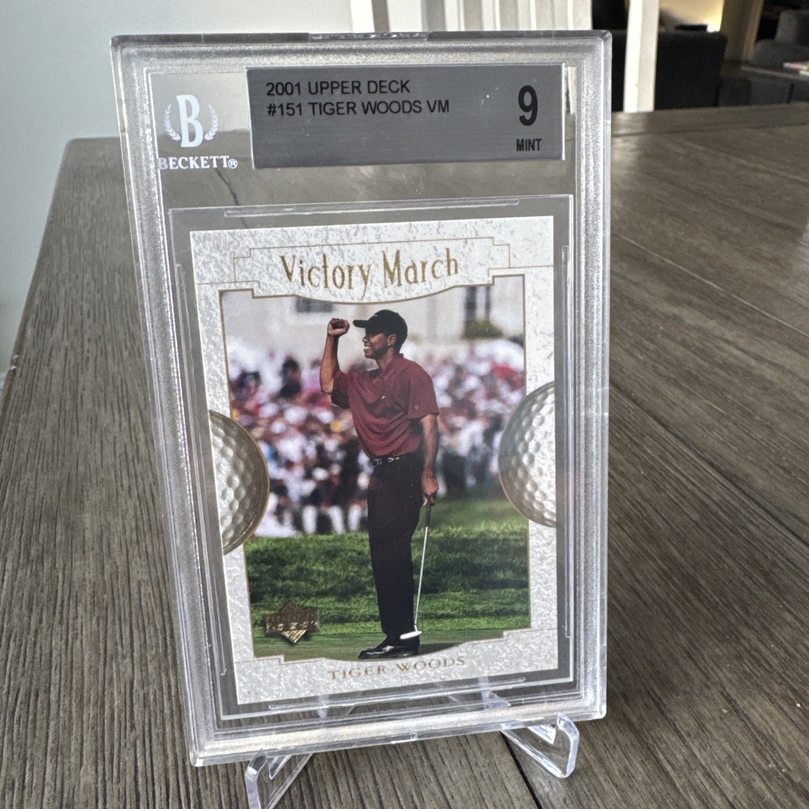2001 Upper Deck - Victory March #151 Tiger Woods (RC) Beckett 9 MINT