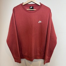 Vintage Nike Sweatshirt Men Large Red Pullover Streetwear Swoosh Hip Hop Y2K
