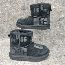Ugg Classic Mini Scatter Graphic Boots Girls Black Size 10 1134952T Winter