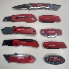 Lot of 9 Craftsman Pocket Utility Knives Razor Box Cutter Random Assortment