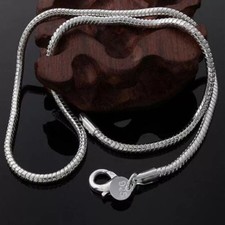 925 Sterling Silver Smooth Snake Necklace Chain 2-3mm thick – Multi Lengths Gift