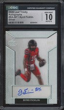 2026 Leaf Trinity Silver Byrd Ficklin 4/15 RC Rookie Gem Mint CGC 10 9 Auto