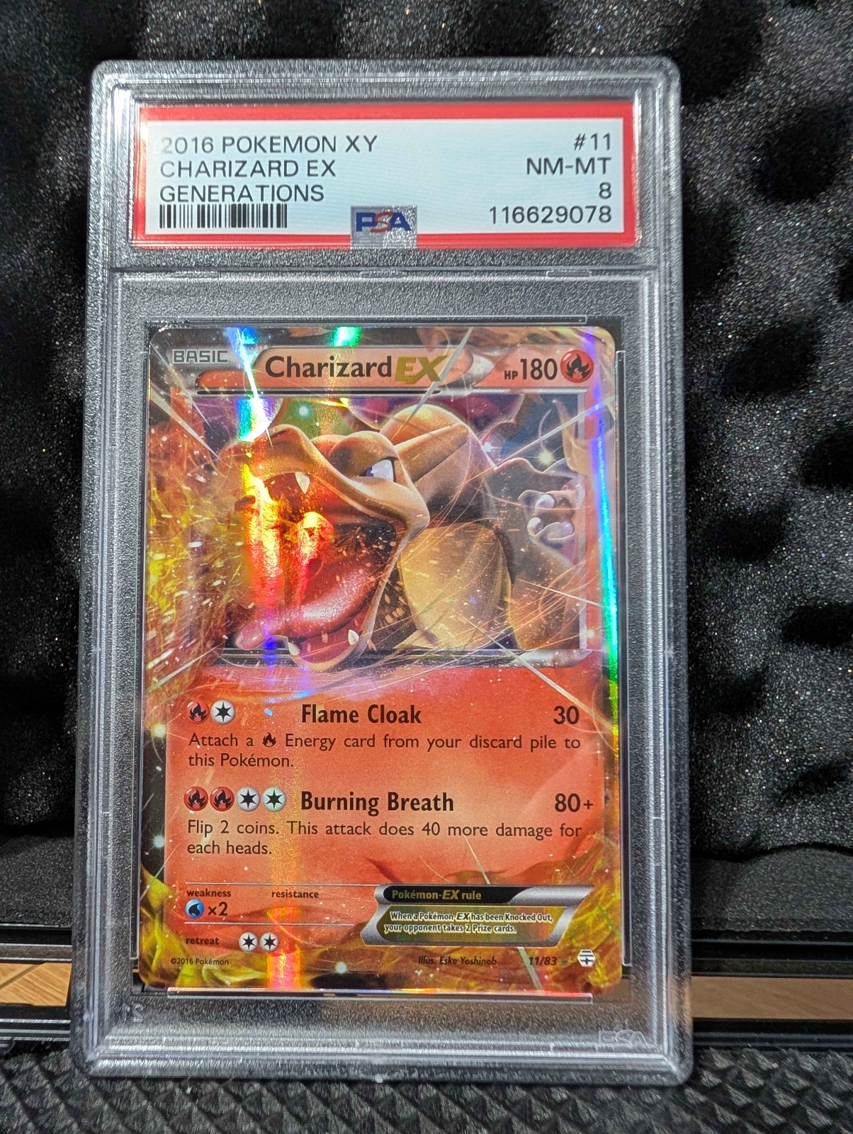 2016 POKEMON GENERATIONS CHARIZARD EX #11 HOLO FOIL PSA 8 NM-MT