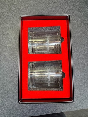 SNAP-ON TOOLS WHISKEY GLASS SET OF 2 GLASSES WITH BOX CLEAR GLASS WITH LOGO NEW