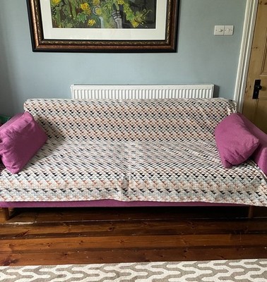 HARLEQUIN Vidi Stoff / Überwurf - Himmel/Schiefer/Taupe B 130 cm x L 190 cm - groß