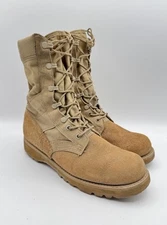Vintage 1997 US Military Desert Boots 9.5R Tan Suede Canvas Jungle Style Vibram