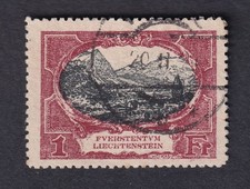 LIECHTENSTEIN 1921 SWISS CURRENCY 1f FINE USED