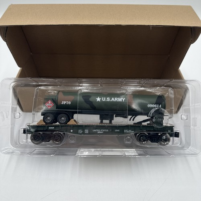 #ad Menards O Scale Gauge US Army Flat Car with Tanker Truck $44.95