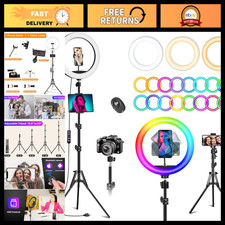 10.3" Selfie Ring Light with 73" Adjustable Tripod  Phone/iPad Holder - 96 RGB