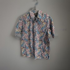 Cremieux Men's Big  Tall Blue Yellow Pink Paisley Shirt NWT