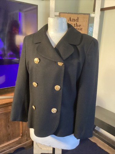 Pendleton 100% Schurwolle Blazer Sakko Gr. 10 schwarz zweireihig Goldknopf - Bild 4 von 11