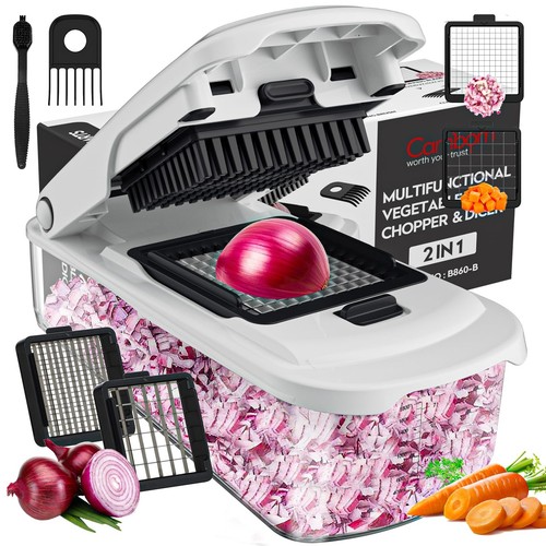 Vegetable Chopper With Container, Multifunctional Food Chopper Onion & Vegeta...