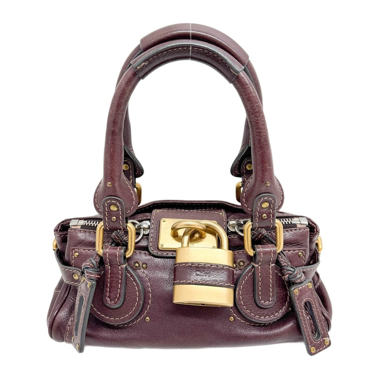 Chloe — CHLOÉ Mini Paddington Burgundy Leather Hand Bag