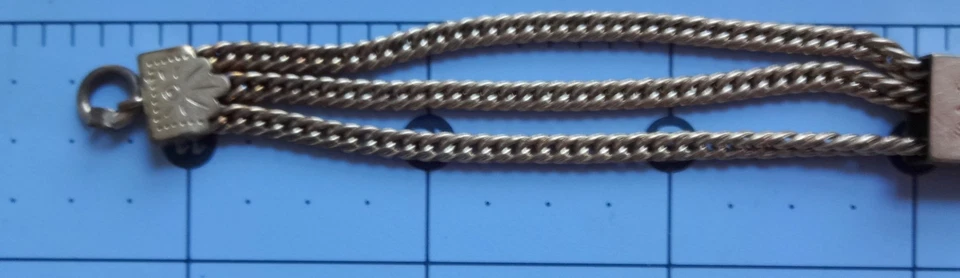 Antique Men's Rose Gold Filled Triple Slide Rope Chain Pocket Watch Fob Charm - Image 2 of 4