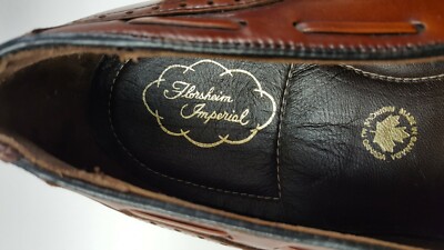 NEW Florsheim IMPERIAL 60's Sz 8.5 D Cognac Wingtip Tassel Loafers
