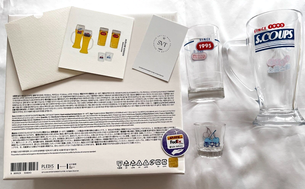 SEVENTEEN S.COUPS DOMINO GLASS SET W/ Photocard Artist Made