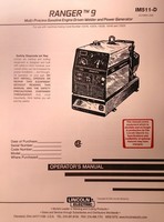 Lincoln Ranger 9 Welder & Onan P218 Engine Operator & Service (2 Manuals) 102pg Lincoln Ranger 9 Welder & Onan P218 Engine Operator & Service (2 Manuals) 102pg