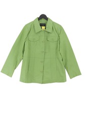 Centigrade Women's Jacket L Green Leather With Polyester Overcoat