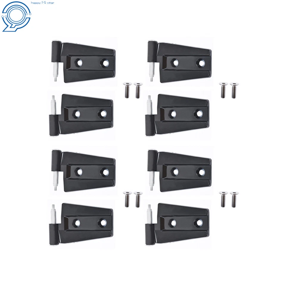 Fit For 2007 2008 2009-2017 Jeep Wrangler Unlimited JK 8 Piece Door Hinge Black - Image 2 of 4