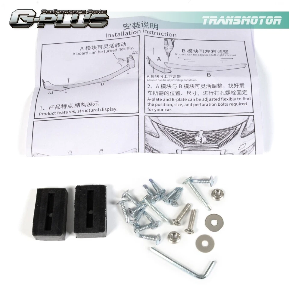 ADEQUADO PARA DIFUSOR UNIVERSAL DE QUEIXO INFERIOR SPOILER DIVISOR DE LÁBIOS PARA CARRO DIANTEIRO - Imagem 3 de 4