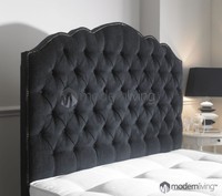 Amelia Chesterfield Curved Deep Buttoned Upholstered Floor Standing Headboard Amelia Chesterfield Curved Deep Buttoned Upholstered Floor Standing Headboard