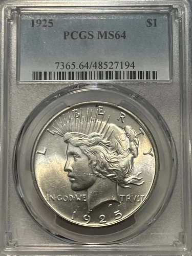 1925 $1 PCGS MS64 Peace Silver Dollar