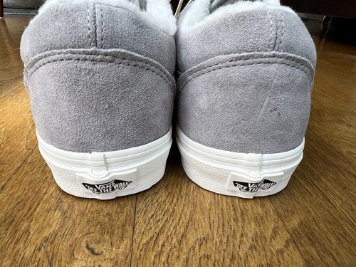 NUEVO CON ETIQUETAS ~ VANS Old Skool Mujer Gris Gamuza Zapatos Piel Interior Talla 12 - Imagen 5 de 8